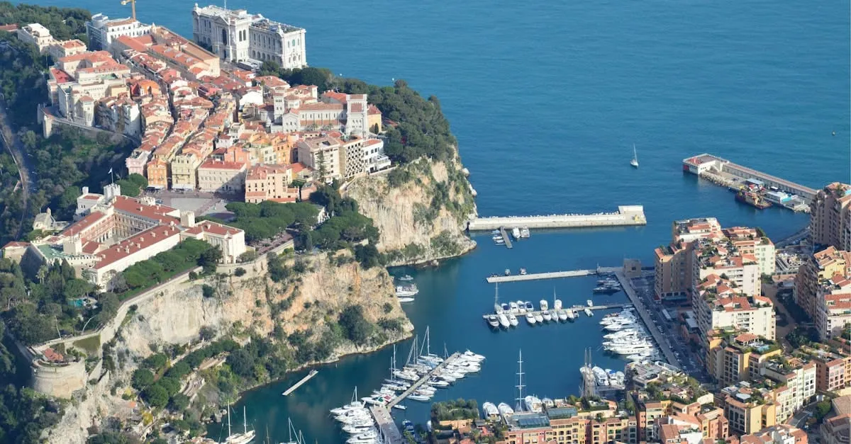 Monaco and the Mediterranean coastline